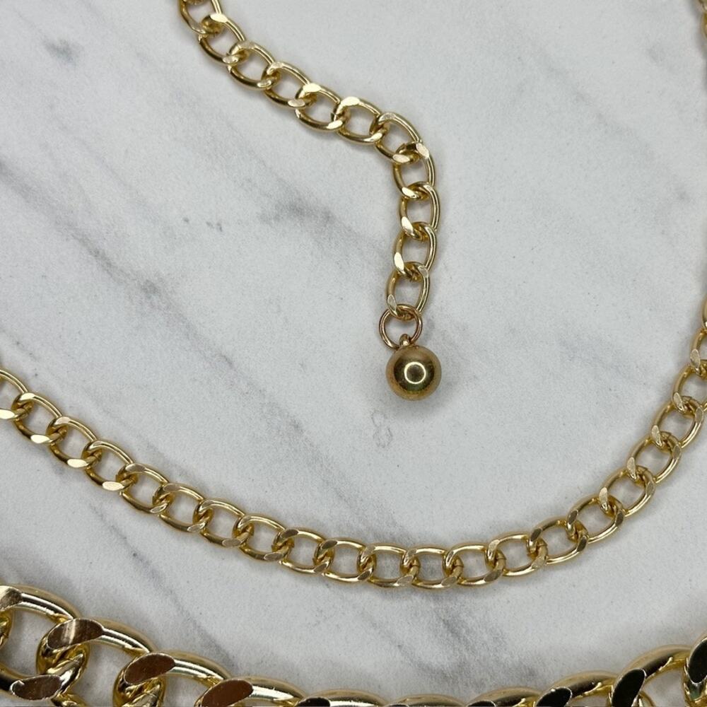 Womens Gold Tone Draped Multi Chain Belt Coin Charm One Size (OS) ✨ - Picture 16 of 16